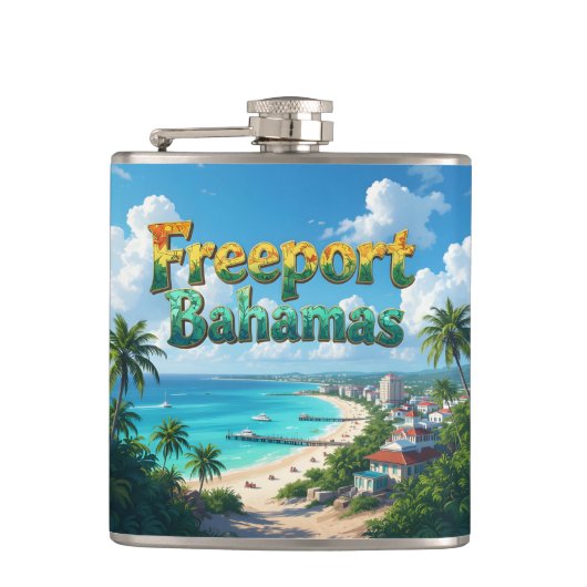Freeport bahamas heupfles (Voorkant)