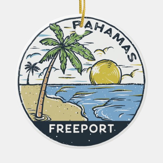 Freeport Bahamas  Keramisch Ornament (Voorkant)