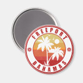Freeport Bahamas  Palm Trees 80s Souvenirs Magneet (Voorkant / Achterkant)