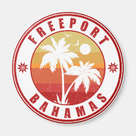 Freeport Bahamas Palm Trees 80s Souvenirs Magneet