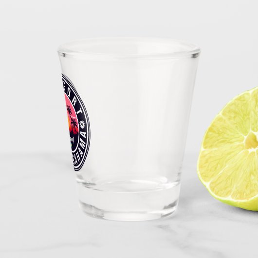 Freeport Bahamas Retro Sunset Souvenirs 60s Shot Glas (Rechts)