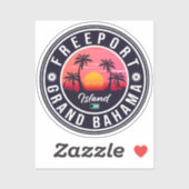 Freeport Bahamas Retro Sunset Souvenirs 60s Sticker (Vel)