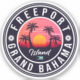 Freeport Bahamas Retro Sunset Souvenirs 60s Sticker