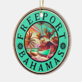 Freeport Bahama's Retro Sunset Travel Souvenir 50s Keramisch Ornament (Links)