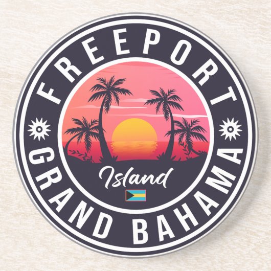 Freeport Bahamas  Souvenirs 60's Zandsteen Onderzetter (Voorkant)