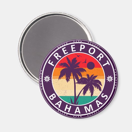 Freeport Bahamas Souvenirs 80's Magneet (Voorkant / Achterkant)