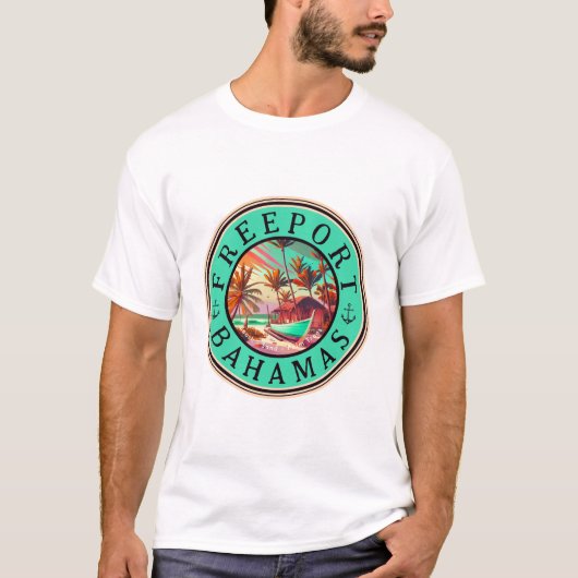 Freeport Bahama's Zonsondergang Reizen Souvenir ja T-shirt (Voorkant)