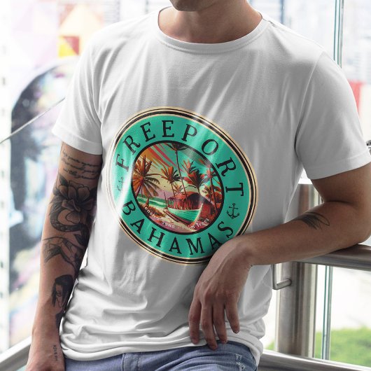 Freeport Bahama's Zonsondergang Reizen Souvenir ja T-shirt