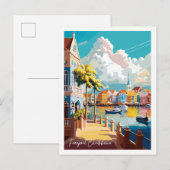 Freeport Caribbean vintage reisillustratie Briefkaart (Voorkant / Achterkant)