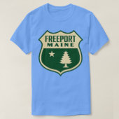 Freeport Maine Retro Pine Tree Shield Tan T-shirt (Design voorkant)