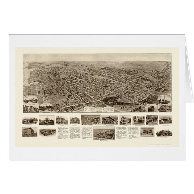 Freeport, NY Panoramic Map - 1909 (Voorkant Horizontaal)