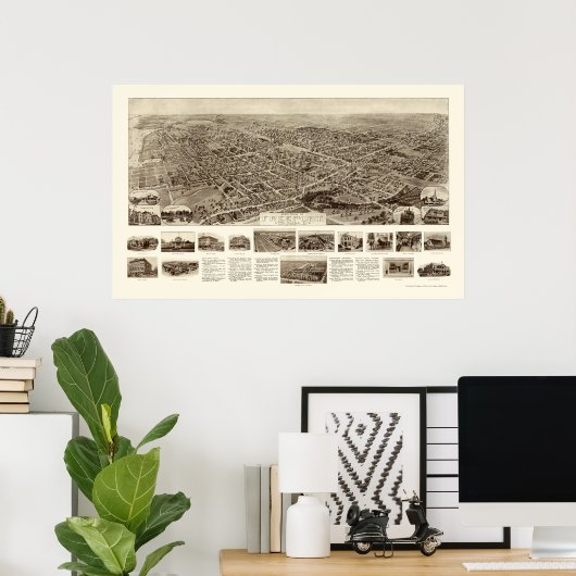 Freeport, NY Panoramic Map - 1909 Poster (Thuiskantoor)