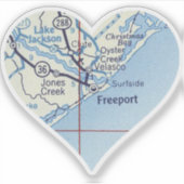 Freeport Texas kaart Sticker (Voorkant)