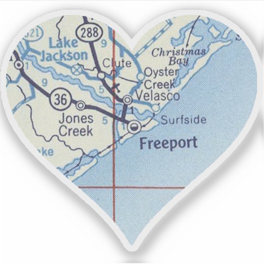 Freeport Texas  kaart Sticker (Voorkant)