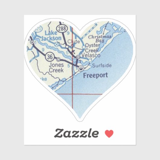 Freeport Texas kaart Sticker (Vel)