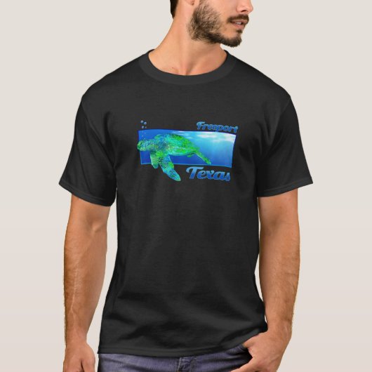 Freeport Texas Swimming Zee Turtle T-shirt (Voorkant)