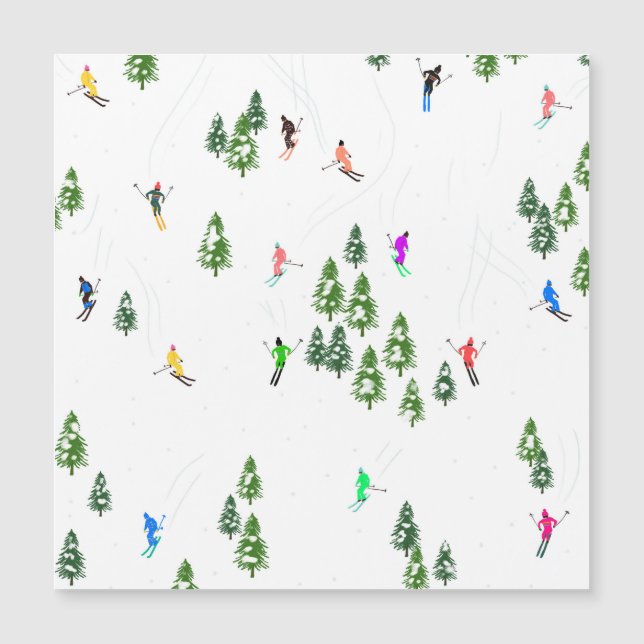 Freeride Alpiene Skiers Illustratie Partij (Voorkant)