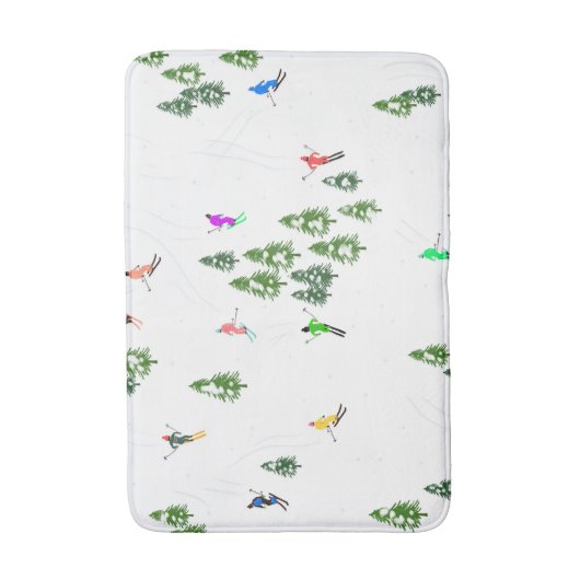 Freeride Alpiene Skiers Illustratie Partij Badmat (Voorkant Verticaal)