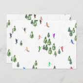 Freeride Alpiene Skiers Illustratie Partij Briefkaart (Voorkant / Achterkant)