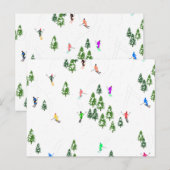 Freeride Alpiene Skiers Illustratie Partij Briefkaart (Voorkant / Achterkant)