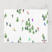 Freeride Alpiene Skiers Illustratie Partij Briefkaart (Achterkant)