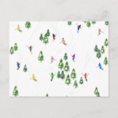 Freeride Alpiene Skiers Illustratie Partij Briefkaart (Voorkant)