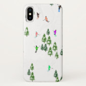 Freeride Alpiene Skiers Illustratie Partij Case-Mate iPhone Case (Achterkant)