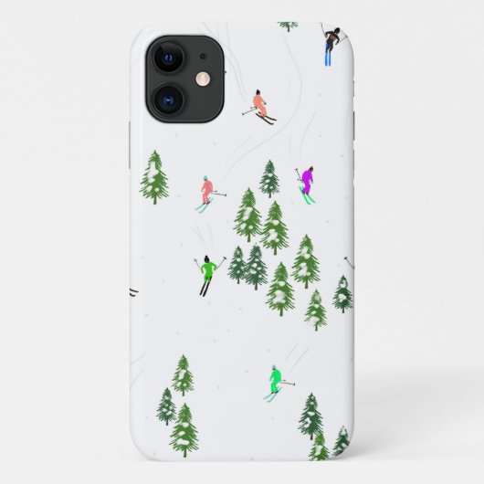 Freeride Alpiene Skiers Illustratie Partij Case-Mate iPhone Case (Achterkant)