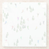 Freeride Alpiene Skiers Illustratie Partij Glazen Onderzetter (Achterkant)