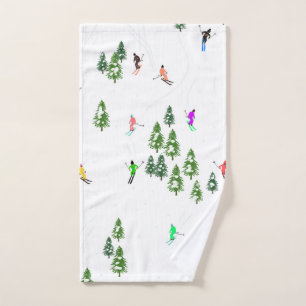 Freeride Alpiene Skiers Illustratie Partij Handdoek