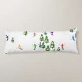 Freeride Alpiene Skiers Illustratie Partij Lichaamskussen (Achterkant)