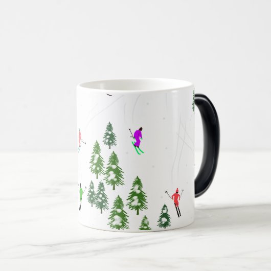 Freeride Alpiene Skiers Illustratie Partij Magische Mok (Voorkant rechts)