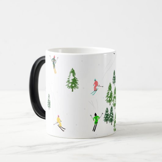 Freeride Alpiene Skiers Illustratie Partij Magische Mok (Voorkant links)