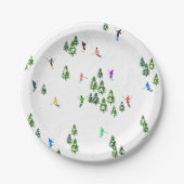 Freeride Alpiene Skiers Illustratie Partij Papieren Bordje (Voorkant)