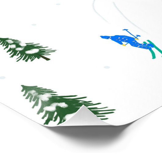 Freeride Alpiene Skiers Illustratie Partij Perfect Poster (Hoek)