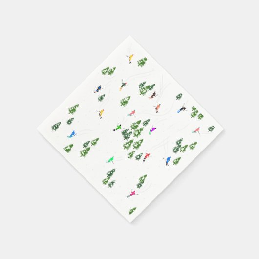 Freeride Alpiene Skiers Illustratie Partij Servet (Hoek)