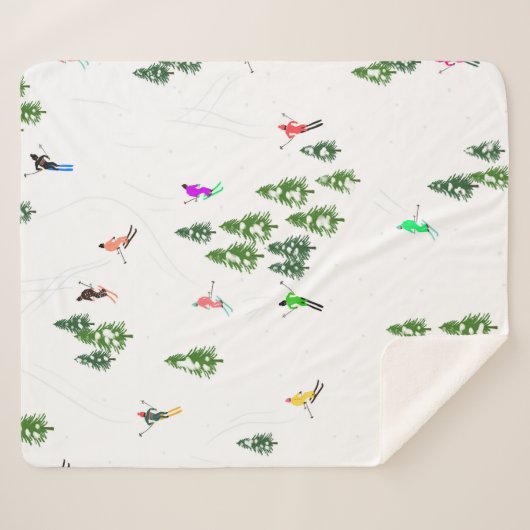 Freeride Alpiene Skiers Illustratie Partij Sherpa Deken (Voorkant (horizontaal))