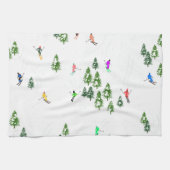 Freeride Alpiene Skiers Illustratie Partij Theedoek (Horizontaal)