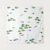 Freeride Alpiene Skiers Illustratie Partij Wandkleed (Voorkant (horizontaal))