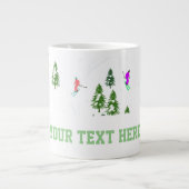 Freeride Alpiene Skiers Illustratie Skier Grote Koffiekop (Voorkant)