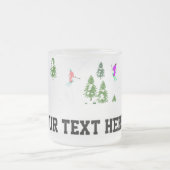 Freeride Alpiene Skiers Illustratie Skier Matglas Koffiemok (Center)