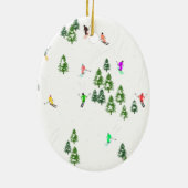 Freeride Alpiene Skiers Schiking Illustratie mas G Keramisch Ornament (Achterkant)