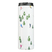 Freeride Alpiene Skiers Skiing Illustratie Ski Thermosbeker (Achterkant)