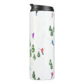 Freeride Alpiene Skiers Skiing Illustratie Ski Thermosbeker (Geroteerd rechts)