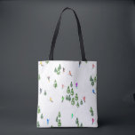 Freeride Alpiene Skiers Skiing Illustratie Ski Tote Bag<br><div class="desc">Koel het ontwerp van het skieerpatroon in de winter met skiërs die de alpine skipistes van de sneeuwbedekte bosjes in de alpen skiën. Freeride skiers dragen kleurrijke retro skipakken, die de heuvel neerslaan met de ski's op een witte sneeuwlandschapsachtergrond. Een prachtig wintersportcadeau voor een skiester in je kring van vrienden,...</div>