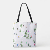 Freeride Alpiene Skiers Skiing Illustratie Ski Tote Bag (Achterkant)