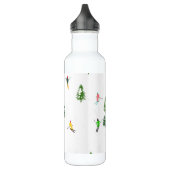 Freeride Alpiene Skiers Skiing Illustratie Ski Waterfles (Links)