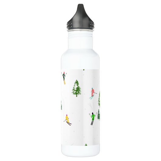 Freeride Alpiene Skiers Skiing Illustratie Ski Waterfles (Links)