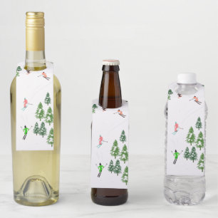 Freeride Alpiene Skiers Skiing Ski Skis Art Party Flessenhanger