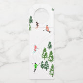 Freeride Alpiene Skiers Skiing Ski Skis Art Party Flessenhanger (Voorkant)